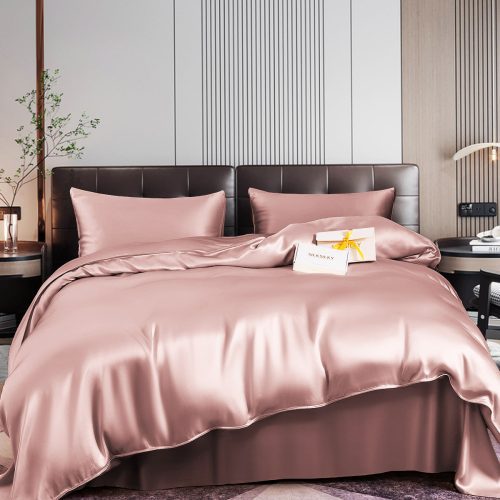 SilkSilky US 22Momme Pure Silk Bedding Set PaleMauve 002