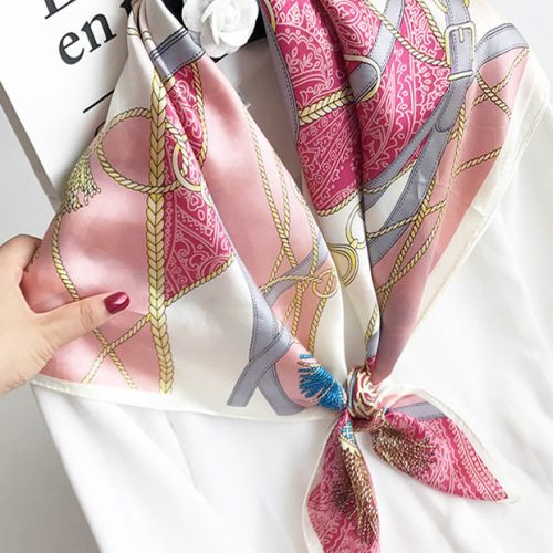 SilkSilky US Pure Silk Scarf Pink 001