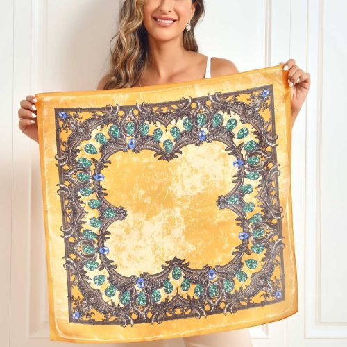 SilkSilky US Pure Silk Scarf Orange 001