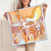 SilkSilky US Pure Silk Scarf Orange 001