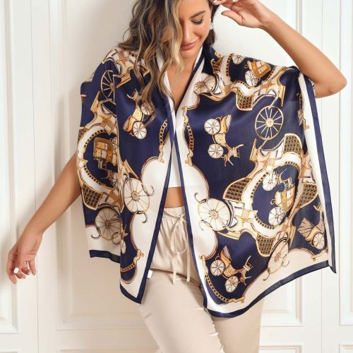 SilkSilky US Pure Silk Scarf DarkBlue 001