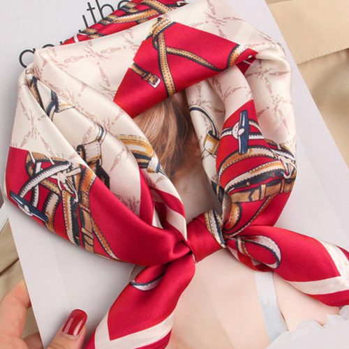 SilkSilky US Pure Silk Scarf Red 001