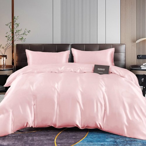 SilkSilky US 22Momme Pure Silk Bedding Set Pink 001