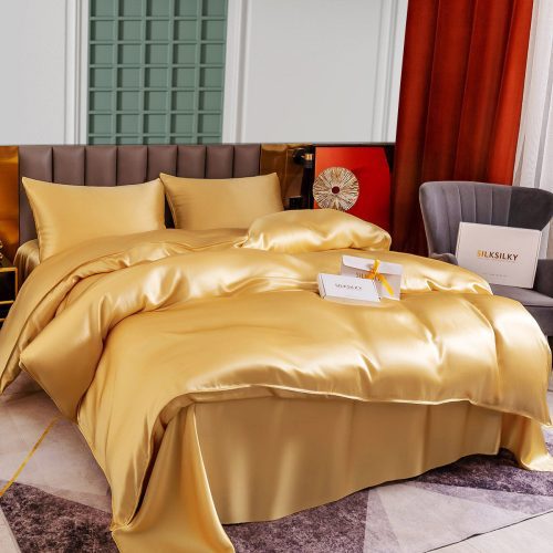 SilkSilky US 25Momme Pure Silk Bedding Set Champagne 001