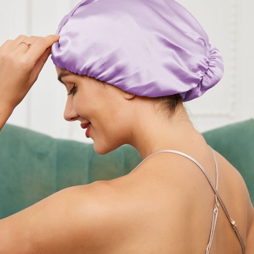 SilkSilky  Pure Silk Sleep Cap Lavender 001