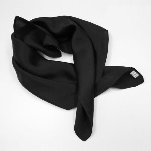 SilkSilky US Pure Silk Scarf Black 001