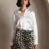 SilkSilky US 19Momme Silk Blend Skirt Leopard 001