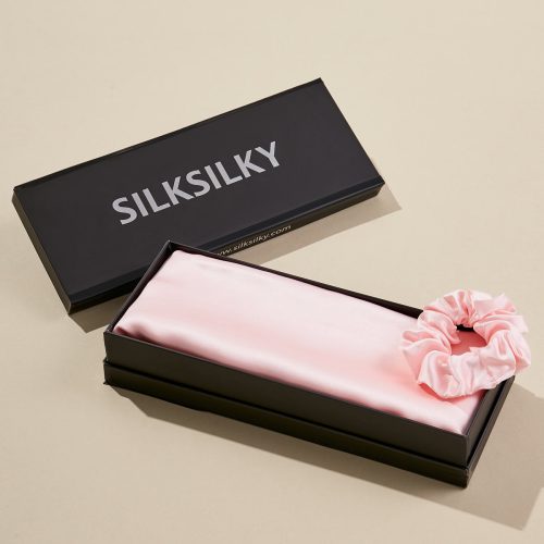 SilkSilky US Pure Silk Scarf Pink 001