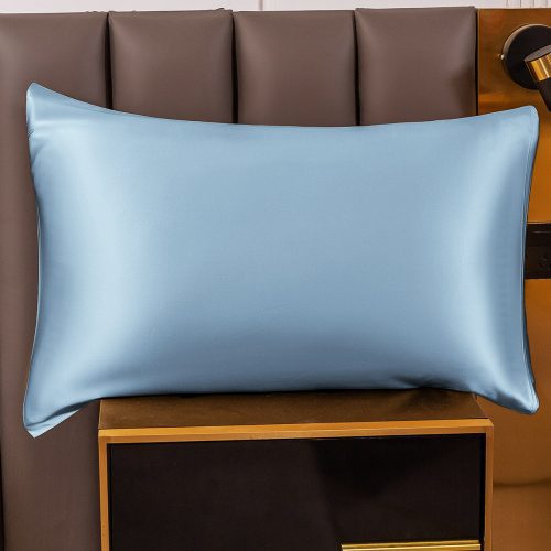 SilkSilky US 19Momme Pure Silk Pillowcase LightBlue 001