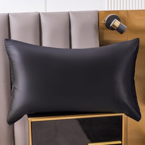 SilkSilky US 19Momme Pure Silk Pillowcase Black 001