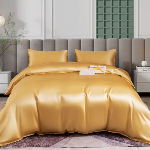 SilkSilky US 25Momme Pure Silk Bedding Set Champagne 001