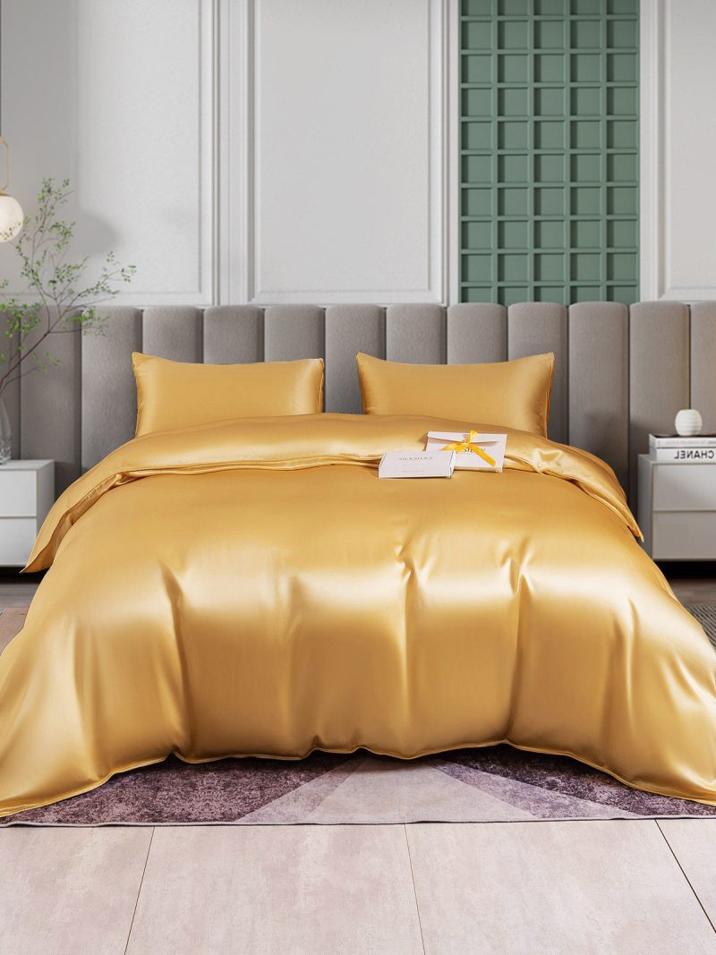 SilkSilky US 25Momme Pure Silk Bedding Set Champagne 001