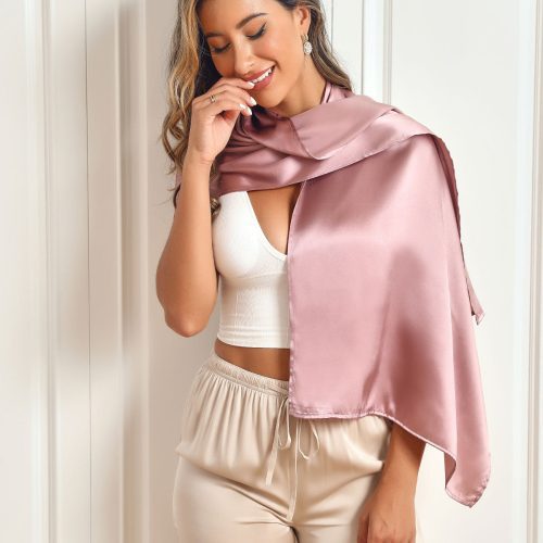 SilkSilky US Pure Silk Scarf PaleMauve 002