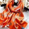 SilkSilky US Pure Silk Scarf Orange 001