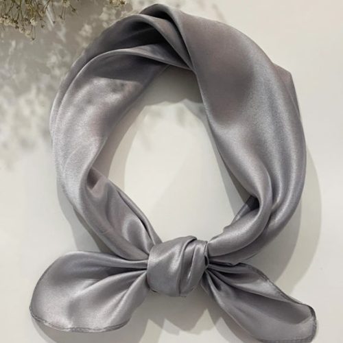 SilkSilky US Pure Silk Scarf Gray 001