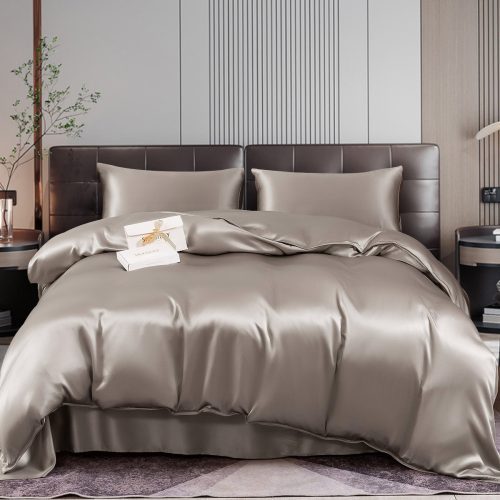 SilkSilky US 22Momme Pure Silk Bedding Set Gray 001