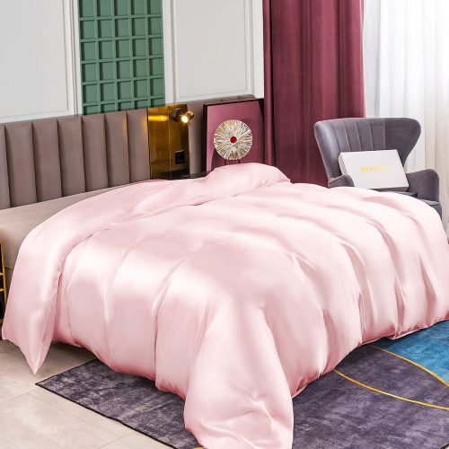 SilkSilky US 25Momme Pure Silk Duvet Cover Pink 001