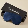 SilkSilky US 19Momme Pure Silk Eye Mask DarkBlue 001