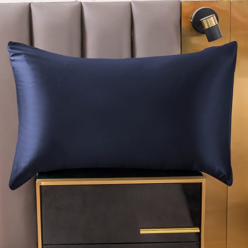 SilkSilky US 19Momme Pure Silk Pillowcase DarkBlue 001