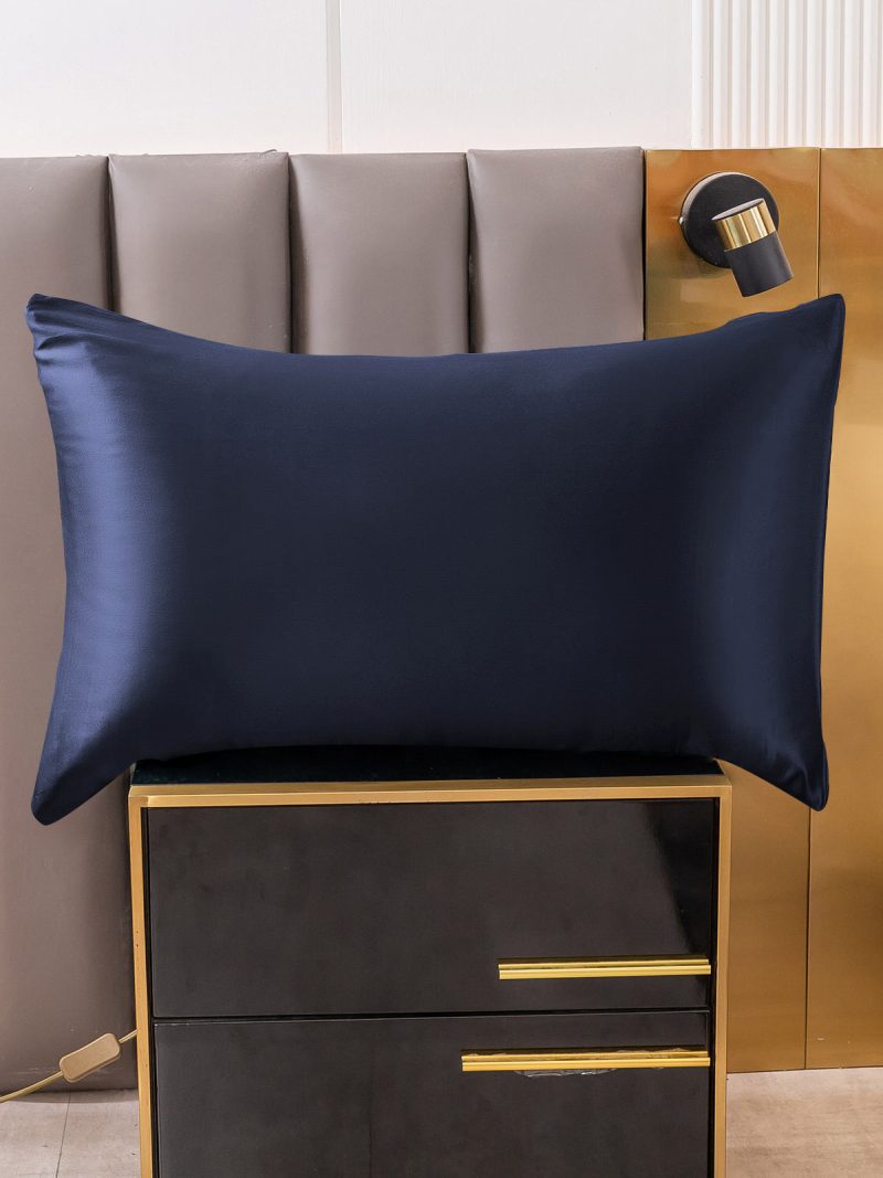 SilkSilky US 19Momme Pure Silk Pillowcase DarkBlue 001