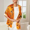 SilkSilky US Pure Silk Scarf Orange 001