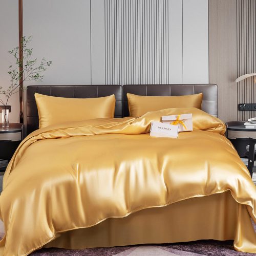 SilkSilky US 22Momme Pure Silk Bedding Set Champagne 001