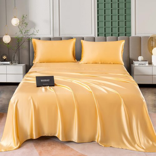 SilkSilky US 25Momme Pure Silk Bedding Set Champagne 001