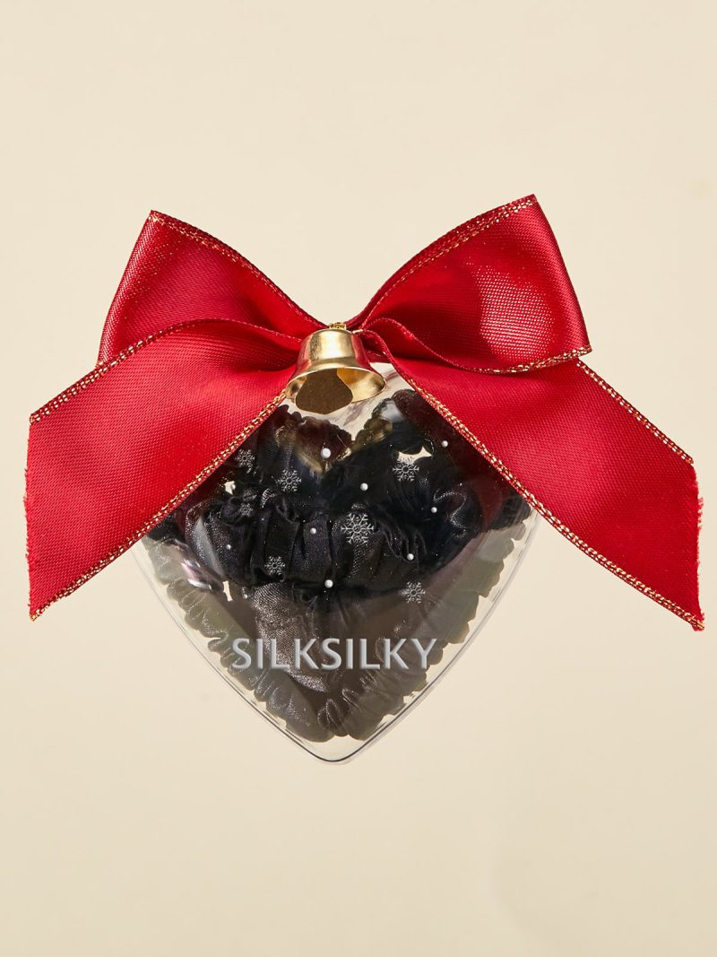 SilkSilky  Pure Silk Scrunchie Black 001