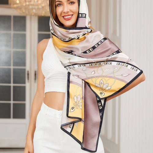 SilkSilky US Pure Silk Scarf Yellow 001