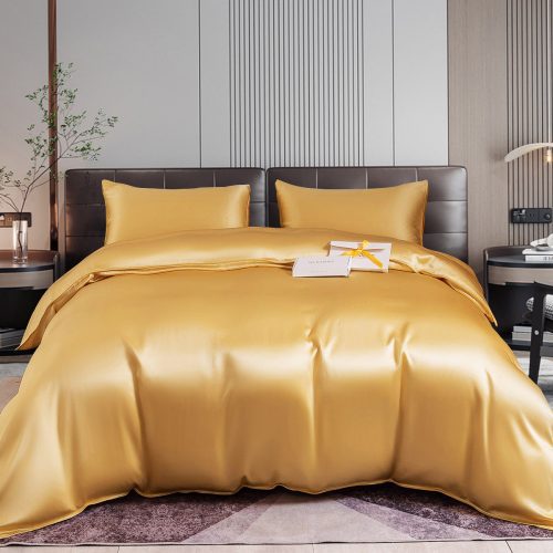 SilkSilky US 22Momme Pure Silk Bedding Set Champagne 001