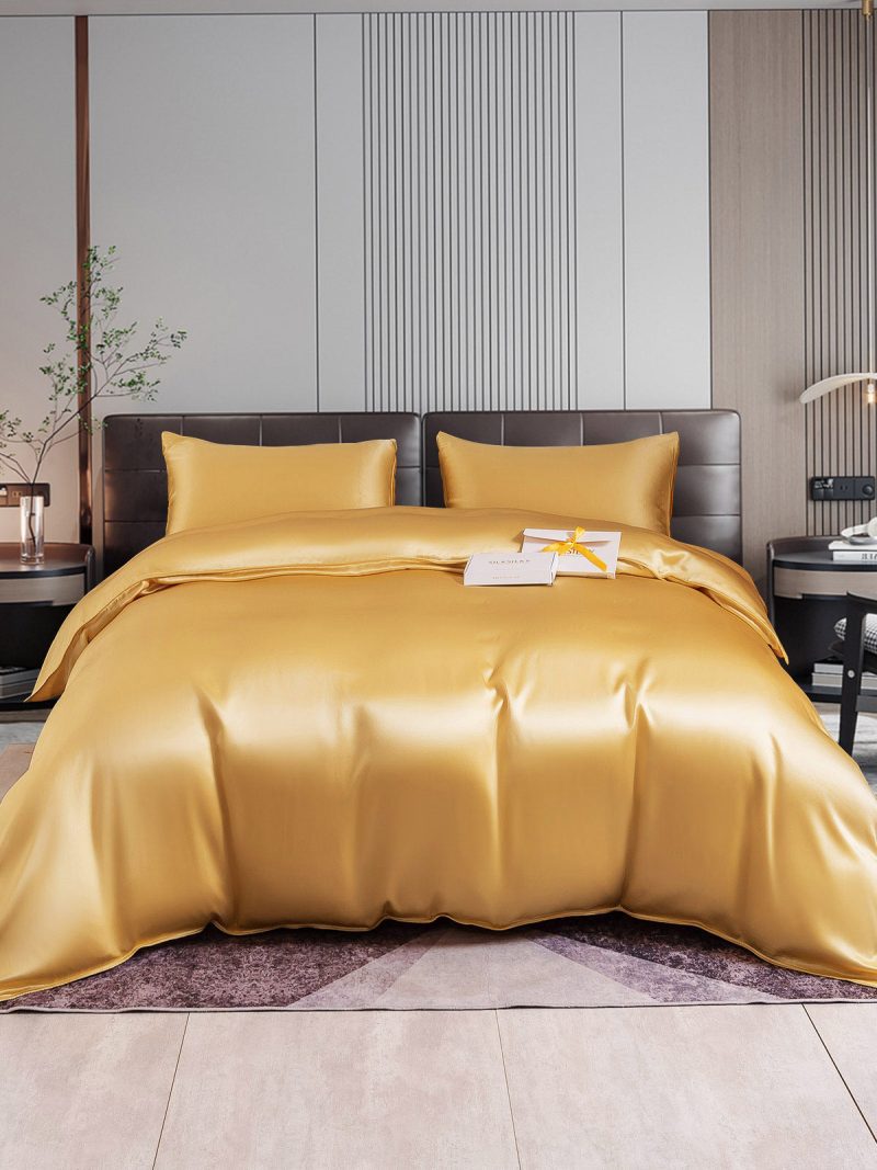 SilkSilky US 22Momme Pure Silk Bedding Set Champagne 001