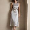 SilkSilky US 19Momme Silk Blend Sleeveless Round Neck Dress LightGray 001