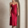 SilkSilky  Pure Silk Sleeveless Round Neck Dress Wine 001