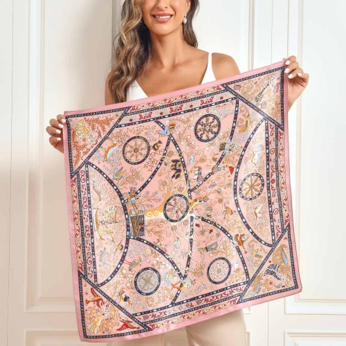 SilkSilky US Pure Silk Scarf Pink 001