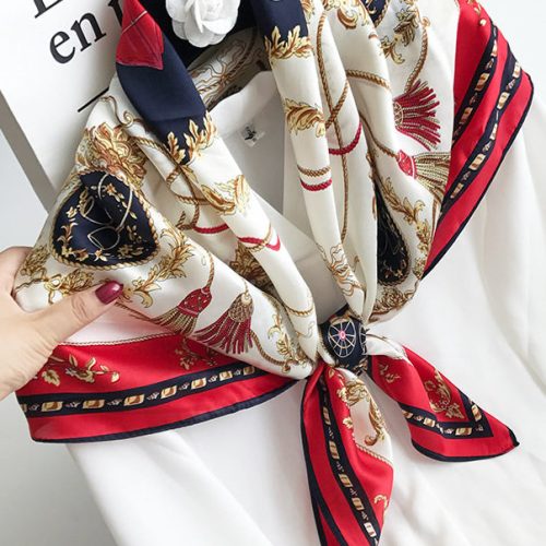 SilkSilky US Pure Silk Scarf Red 001