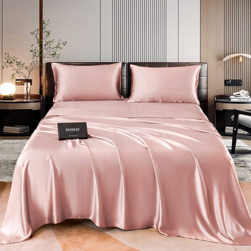 SilkSilky US 22Momme Pure Silk Bedding Set PaleMauve 001