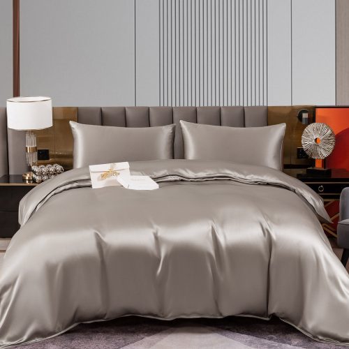 SilkSilky US 22Momme Pure Silk Bedding Set Gray 001