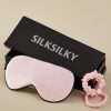 SilkSilky US 19Momme Pure Silk Eye Mask Pink 001