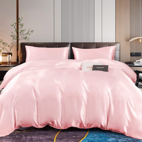 SilkSilky US 22Momme Pure Silk Bedding Set Pink 001