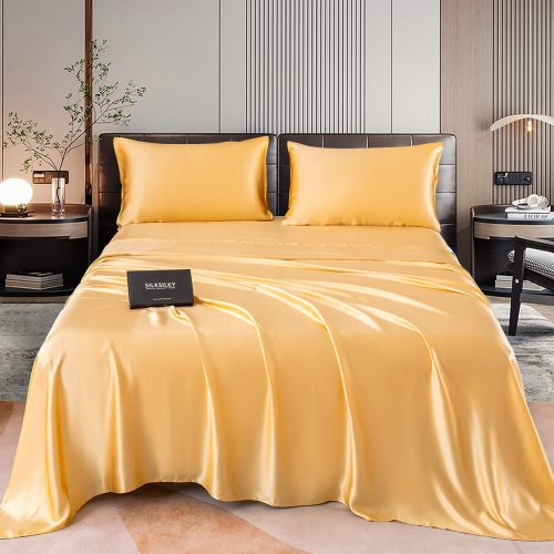 SilkSilky US 22Momme Pure Silk Bedding Set Champagne 001