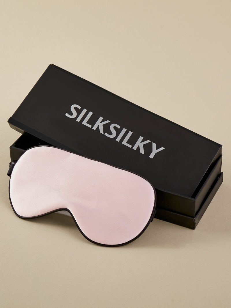 SilkSilky US 19Momme Pure Silk Eye Mask Pink 001