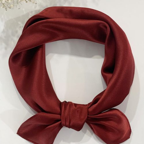 SilkSilky US Pure Silk Scarf Red 003