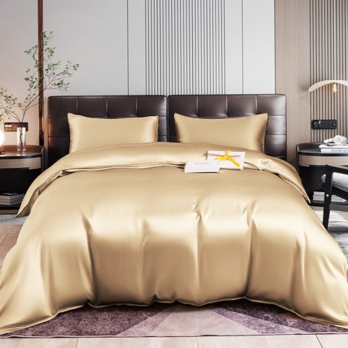 SilkSilky US 22Momme Pure Silk Bedding Set Beige 001