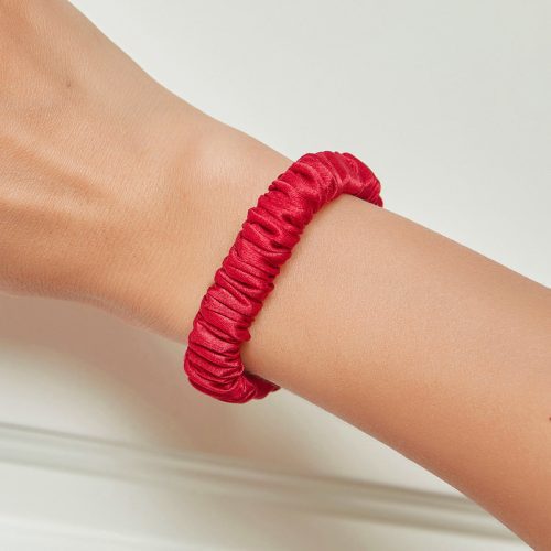 SilkSilky  19Momme Pure Silk Scrunchie Red 001