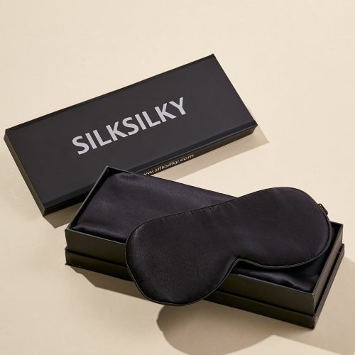 SilkSilky US Pure Silk Scarf Black 001