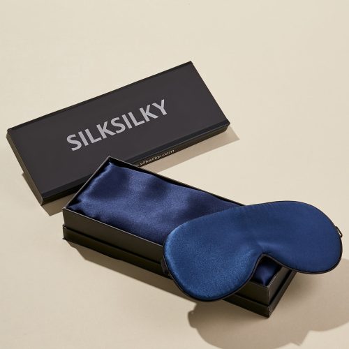 SilkSilky US Pure Silk Scarf DarkBlue 001